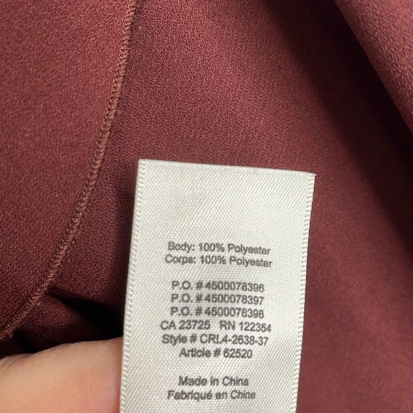 WILFRED Morel Off The Shoulder Blouse Burgundy Ruffle Elastic Balloon Sleeve XXS - Picture 9 of 11